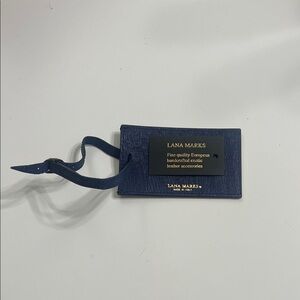 Blue Leather Luggage Tag